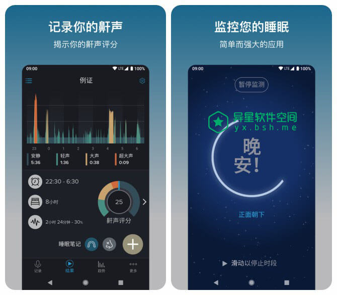 鼾声分析器「SnoreLab」v2.17.9 for Android 直装解锁高级版 —— 可录制、计量和跟踪您的鼾声，帮您找出减轻鼾声的有效方法的应用-鼾声, 跟踪, 计量, 治疗, 录制, 分析器, SnoreLab