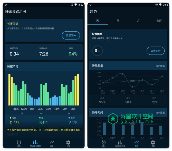 Sleepzy v3.22.6 for Android 直装解锁高级订阅版 —— 智能闹钟和睡眠跟踪器，深入研究睡眠并提高其质量！-闹钟, 跟踪器, 记录器, 睡眠, 监控, 打鼾, 打盹, 唤醒, 健康