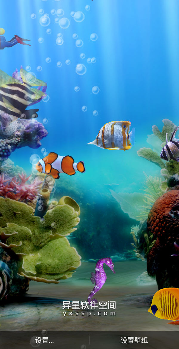The real aquarium「真正的水族馆」v2.30 for Android 修改清爽版 —— 了不起的直播加勒比鱼类的动态壁纸-珊瑚, 海洋, 水族馆, 气泡, 壁纸, 动态壁纸, 动态, 3D水族馆, 3D