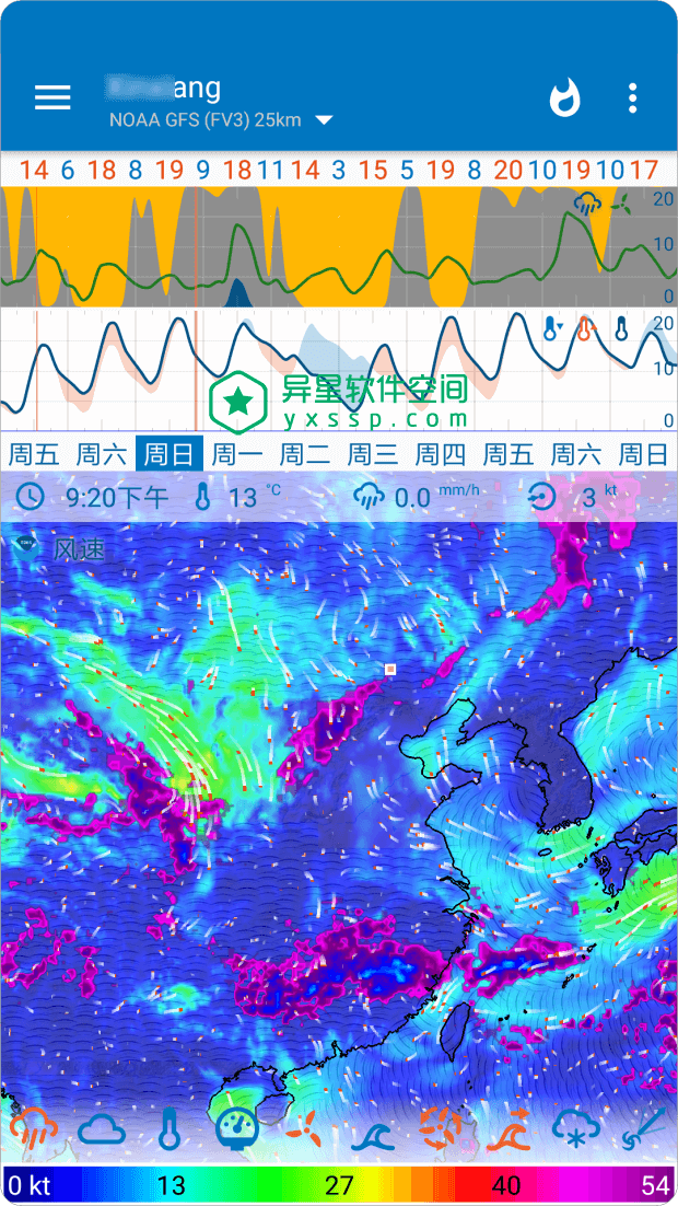 Flowx Pro v3.412 for Android 解锁专业版 —— 独特的可视化天气预报并了解天气系统-预测, 完整天气预报, 天气预报, 天气图, 天气, 图表, 可视化, WeatherBomb, Flowx