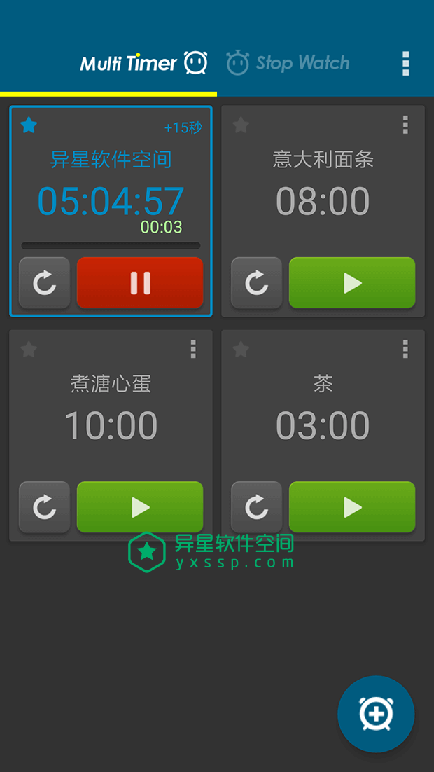 Multi Timer「多工计时器」v2.9.1 for Android 解锁高级版 —— 设计精美的时间管理应用，可同时运行多个计时器-计时器, 计时, 秒表, 提醒, 倒计时器