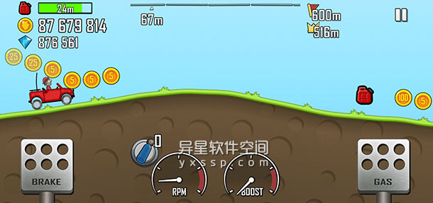 Hill Climb Racing「登山赛车」v1.53.0 for Android 解锁超多金币钻石版 —— 在这款基于物理学的驾驶游戏中，一路上山！-驾驶游戏, 驾驶, 越野, 赛车, 登山赛车, 摩托车, 怪物卡车, Hill Climb Racing